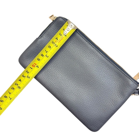 Coach gray leather double zipper clutch bag f87587 - Picture 3 of 8